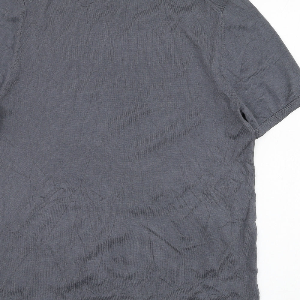 Marks and Spencer Mens Grey  Cotton  T-Shirt Size M Round Neck