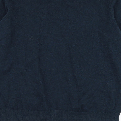 H&M Mens Green V-Neck  Cotton Pullover Jumper Size M