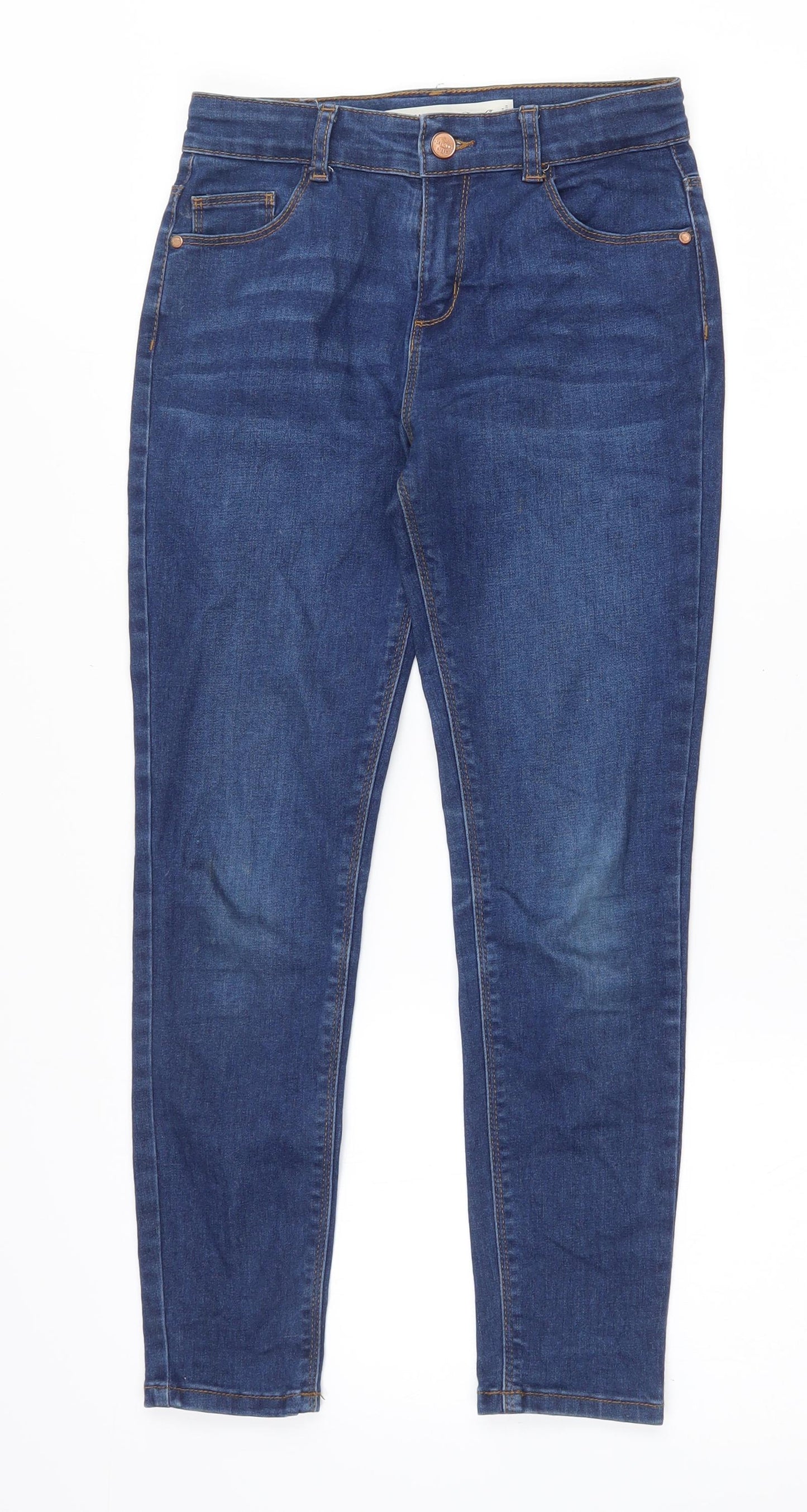 Denim Co Boys Blue  Cotton Skinny Jeans Size 9-10 Years  Slim Button