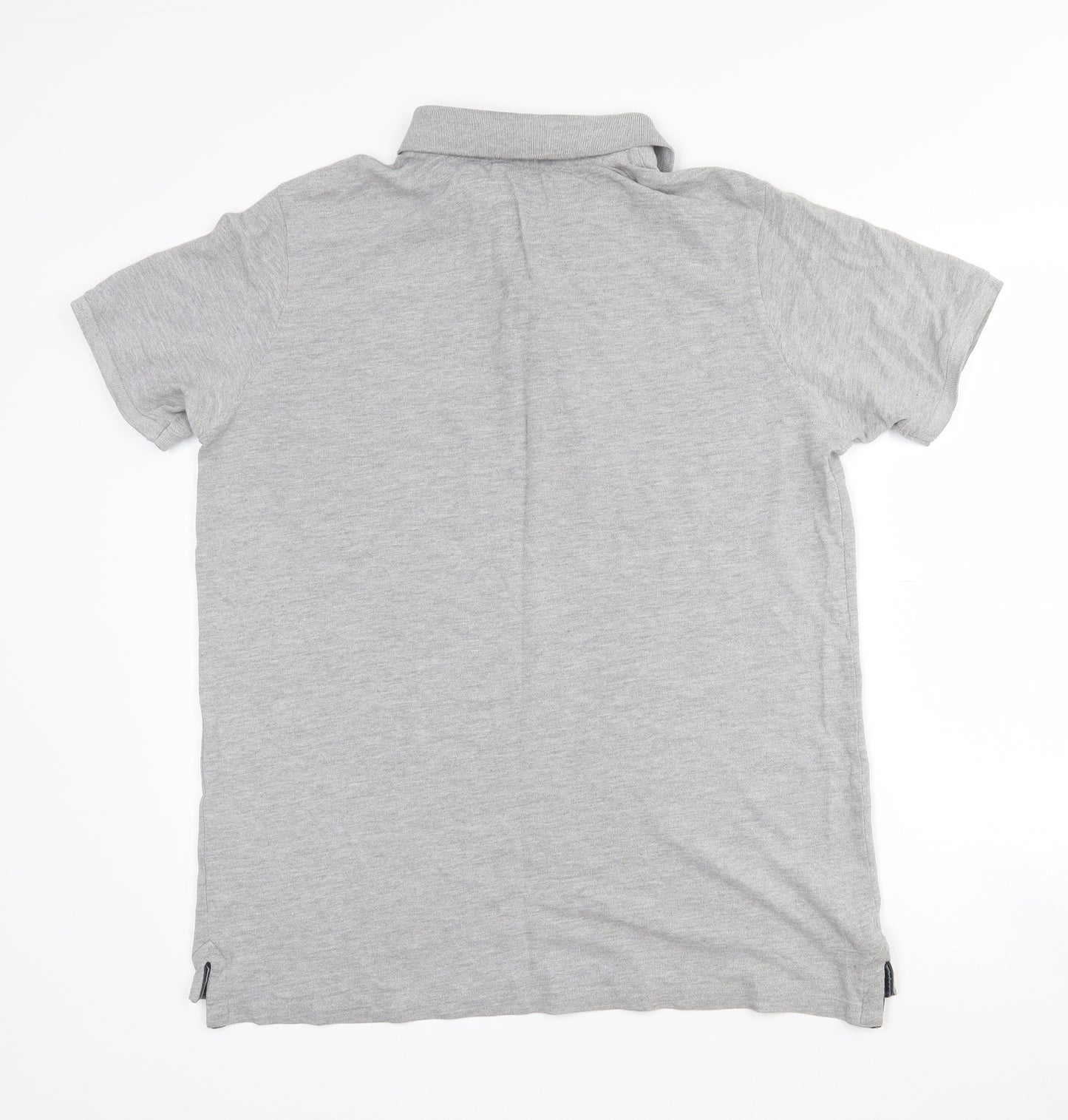 Defused Mens Grey  Polyester  Polo Size L Collared Button - Defused logo