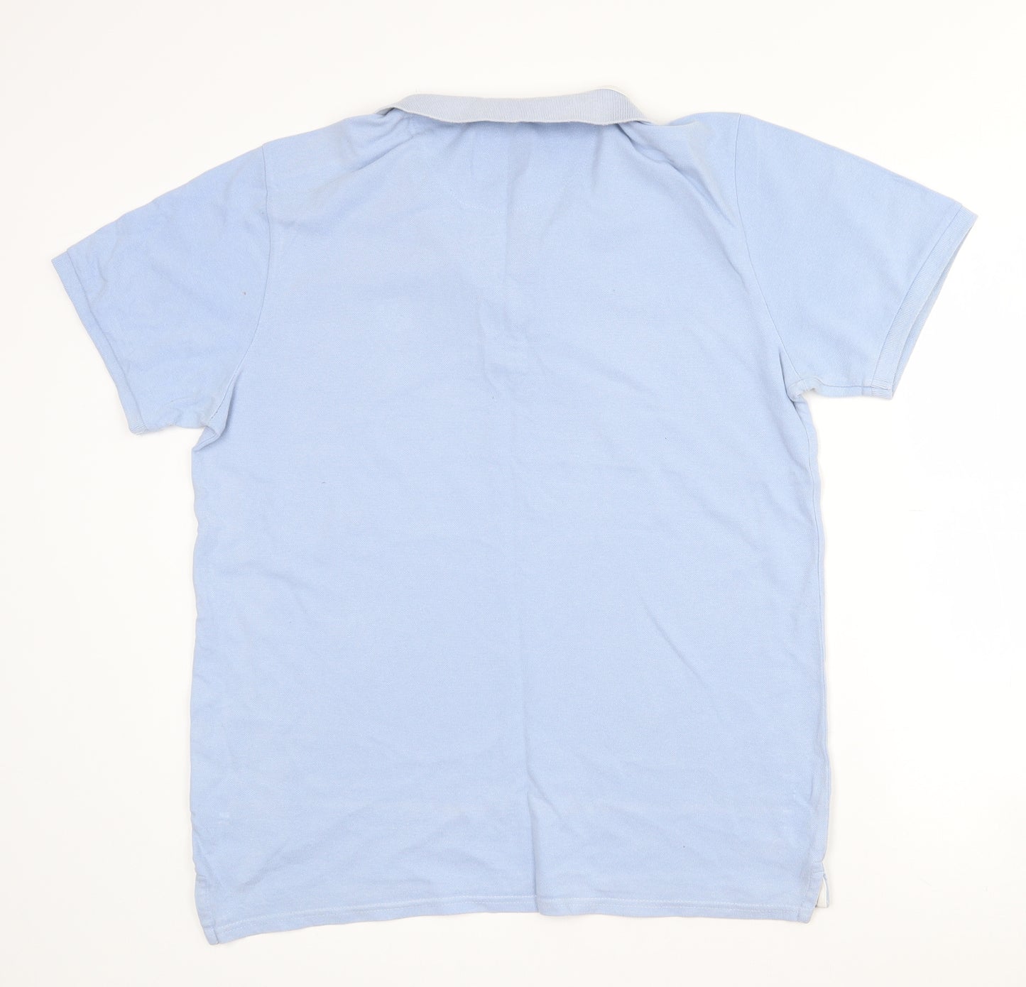 Kensington Mens Blue  Cotton  Polo Size L Collared Button