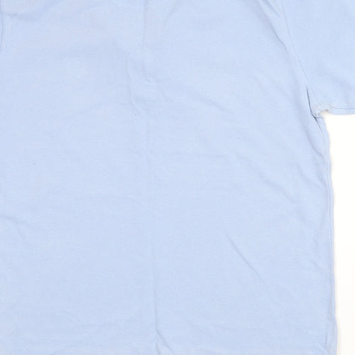 Kensington Mens Blue  Cotton  Polo Size L Collared Button