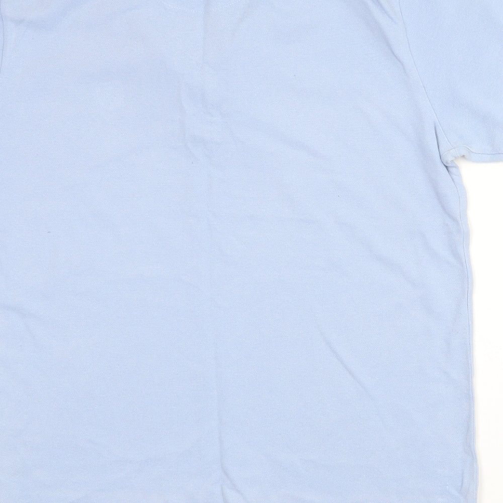 Kensington Mens Blue  Cotton  Polo Size L Collared Button