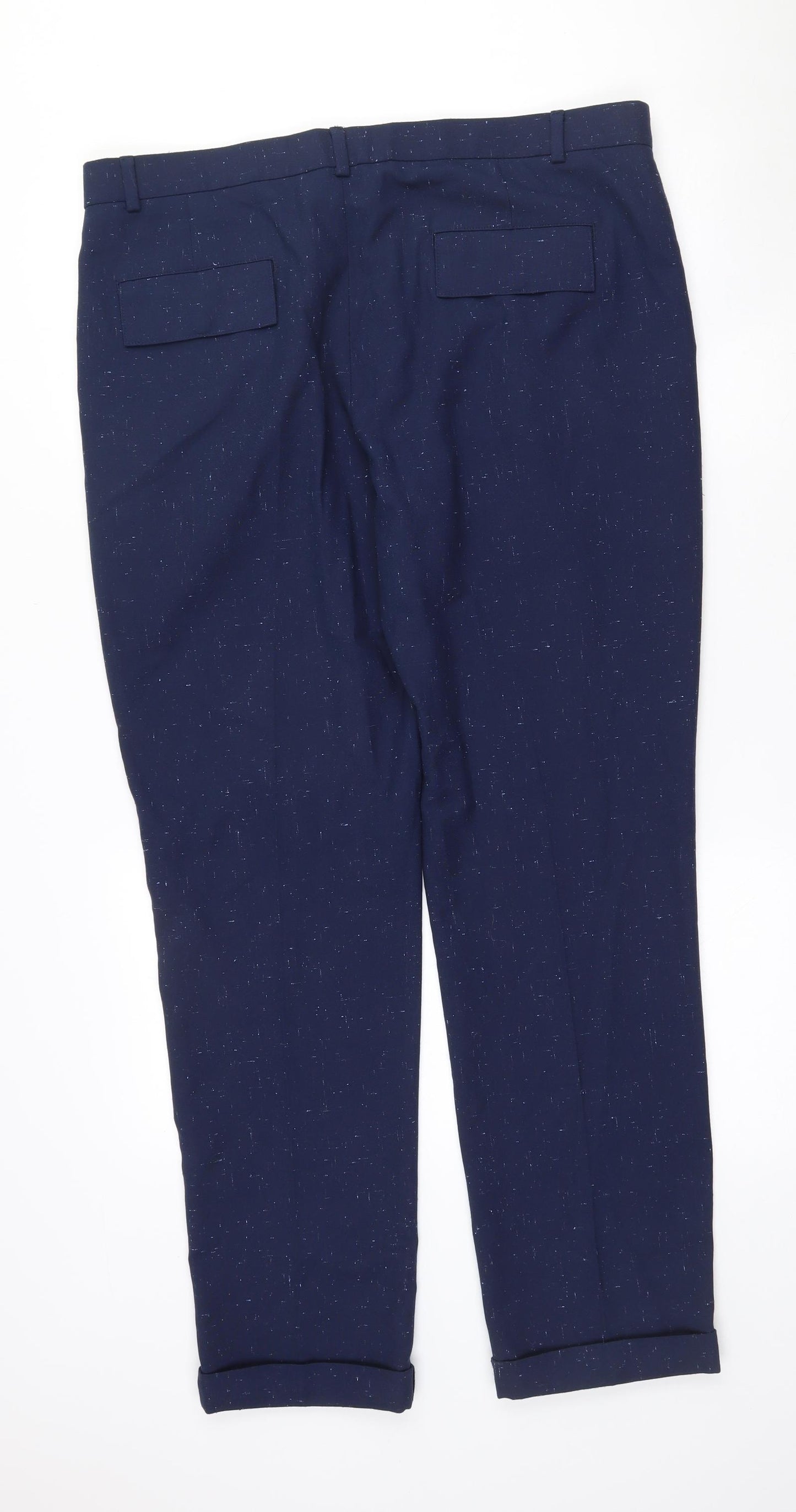 River Island Mens Blue  Polyester Dress Pants Trousers Size 36 L30 in Regular Hook & Eye