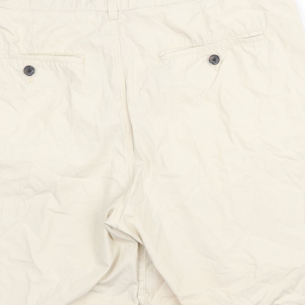 George Mens Ivory  Cotton Bermuda Shorts Size 38 L8 in Regular Zip