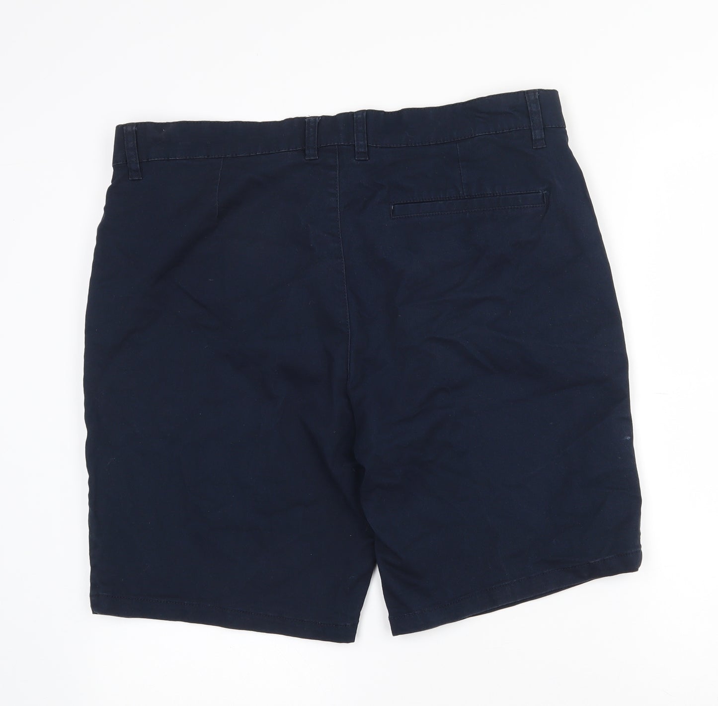George Mens Blue  Cotton Bermuda Shorts Size 38 L8 in Regular Zip