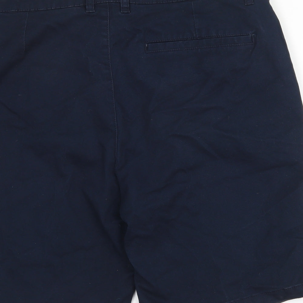 George Mens Blue  Cotton Bermuda Shorts Size 38 L8 in Regular Zip