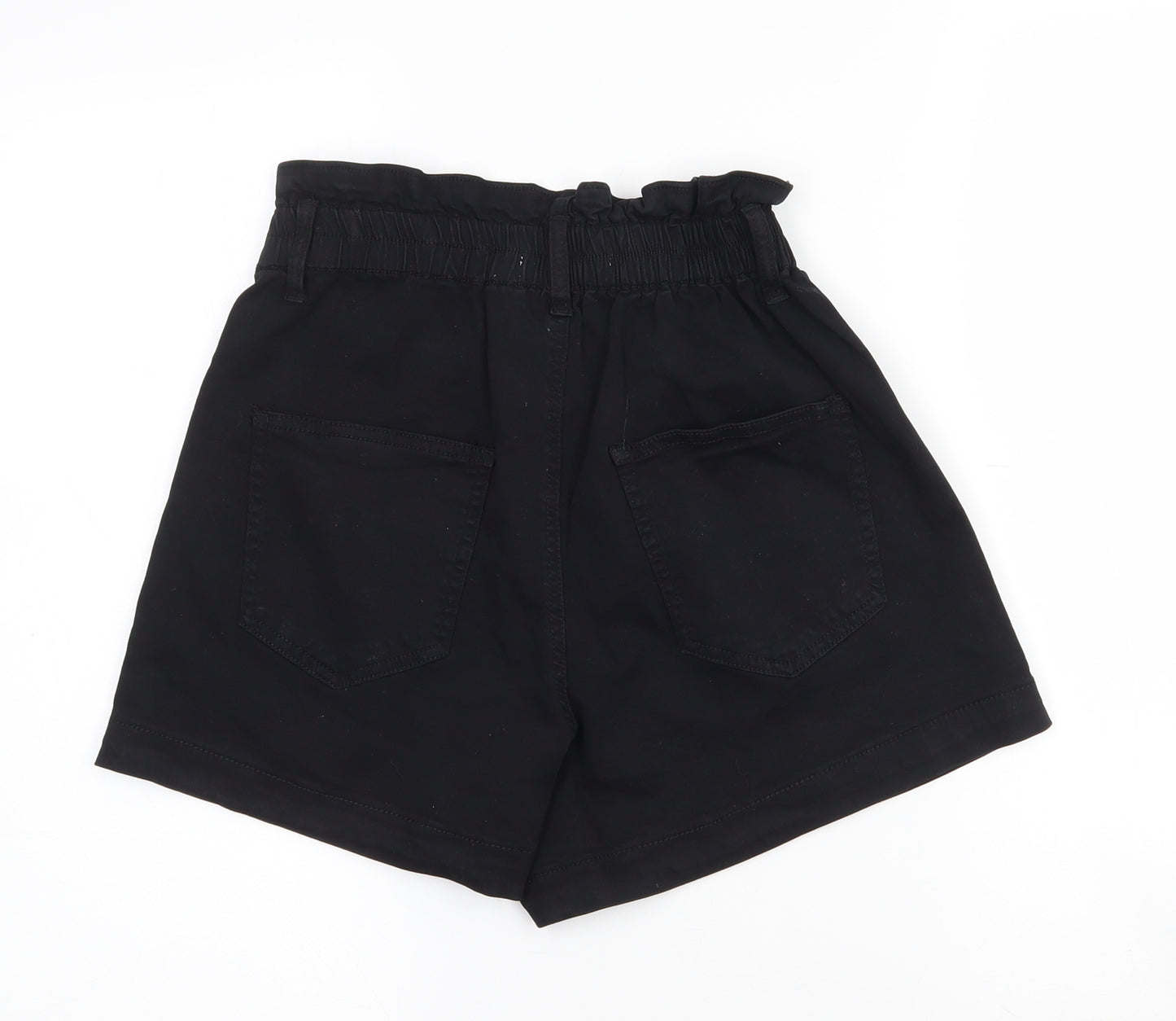 My Tina's Womens Black  Cotton Paperbag Shorts Size XS L3 in Regular Zip