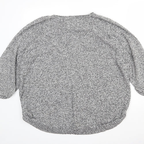 Wallis Womens Grey Round Neck  Cotton Pullover Jumper Size L