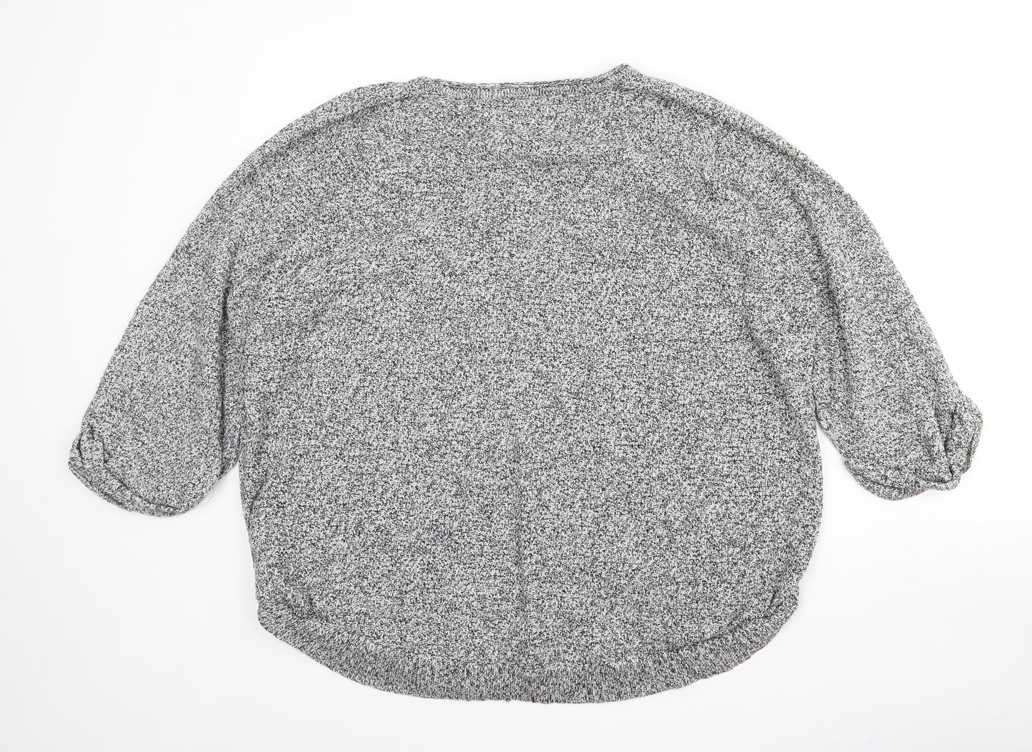 Wallis Womens Grey Round Neck  Cotton Pullover Jumper Size L
