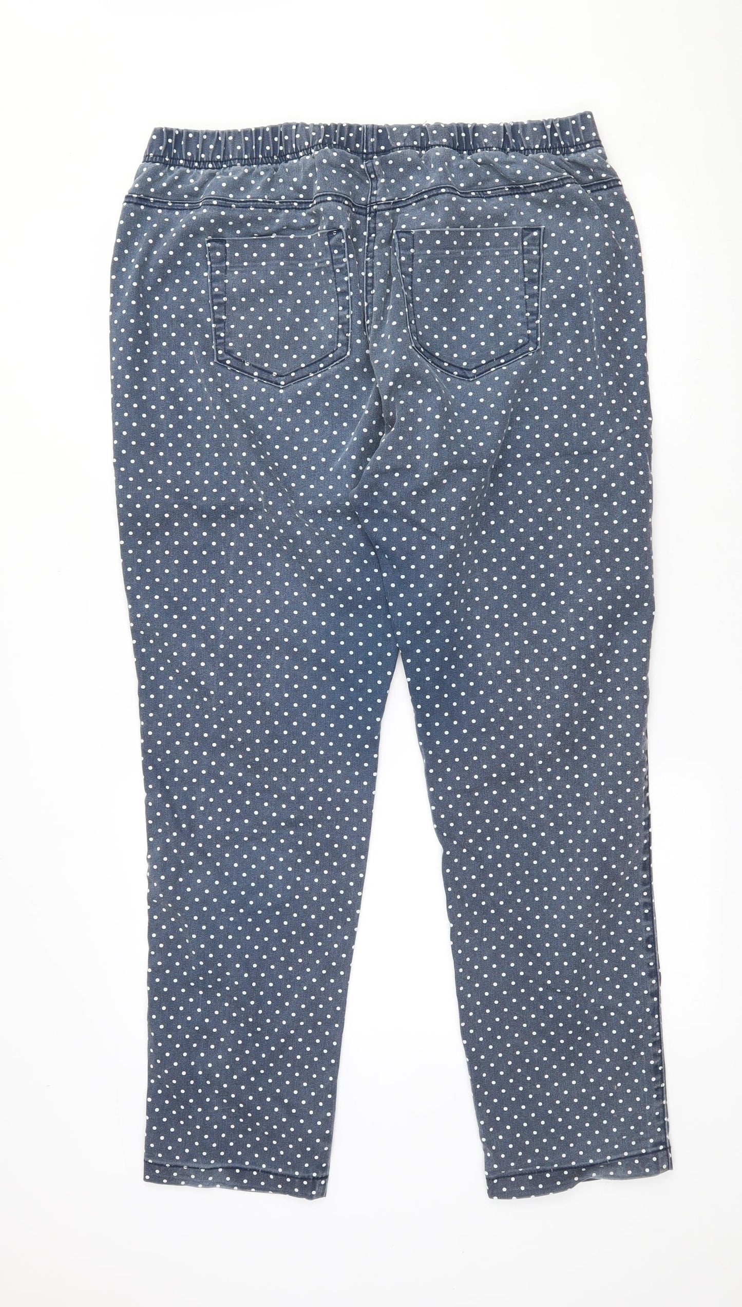 TU Womens Blue Polka Dot Cotton Jegging Jeans Size 18 L29 in Regular