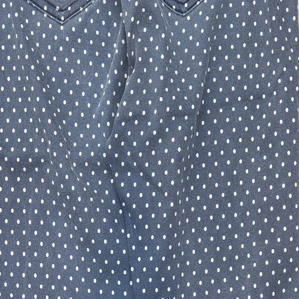 TU Womens Blue Polka Dot Cotton Jegging Jeans Size 18 L29 in Regular
