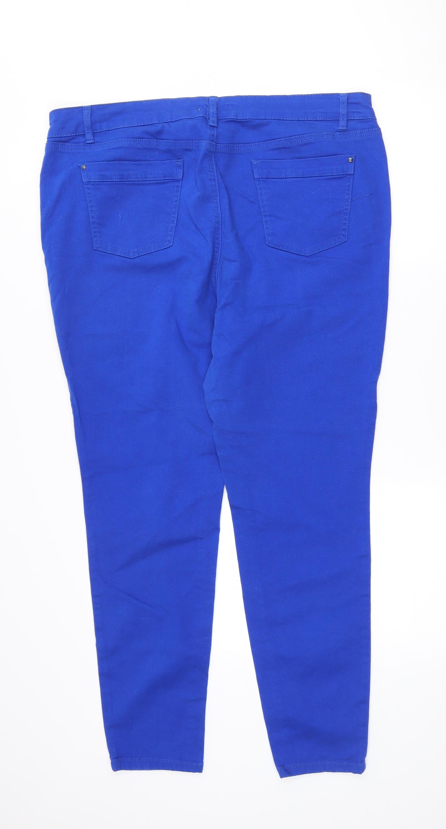 TU Womens Blue  Cotton Skinny Jeans Size 18 L28 in Regular Zip