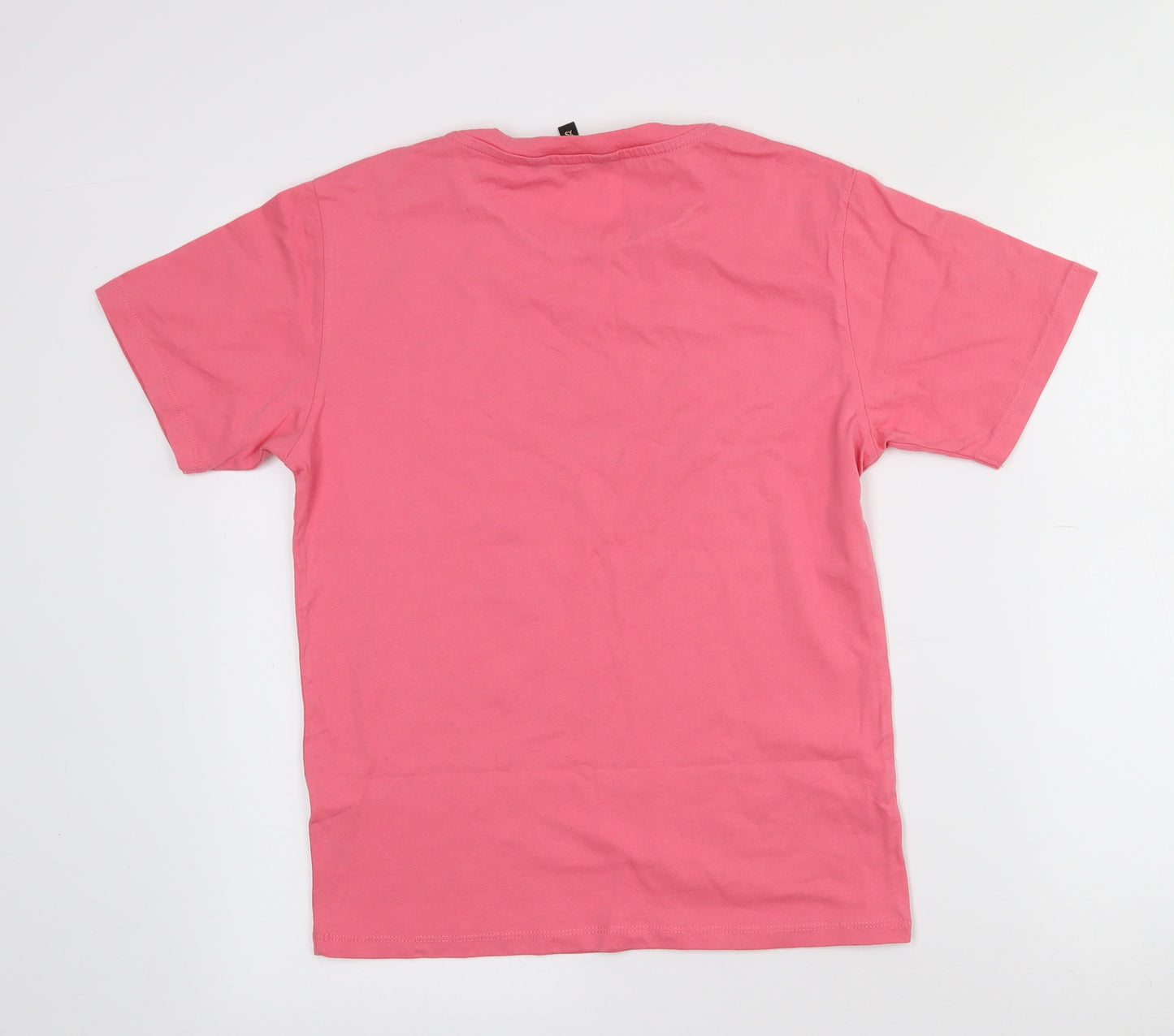 Lipsy Womens Pink  Cotton Basic T-Shirt Size XS Crew Neck - Christmas