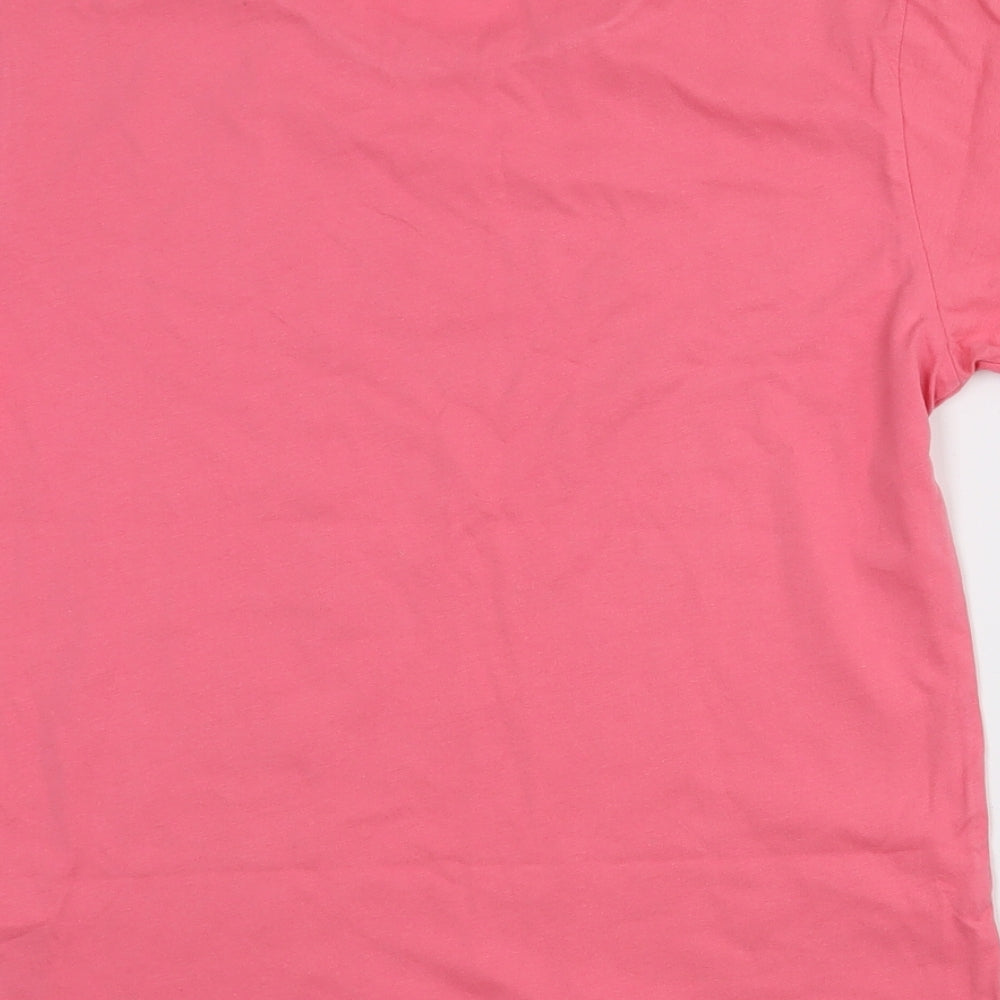 Lipsy Womens Pink  Cotton Basic T-Shirt Size XS Crew Neck - Christmas