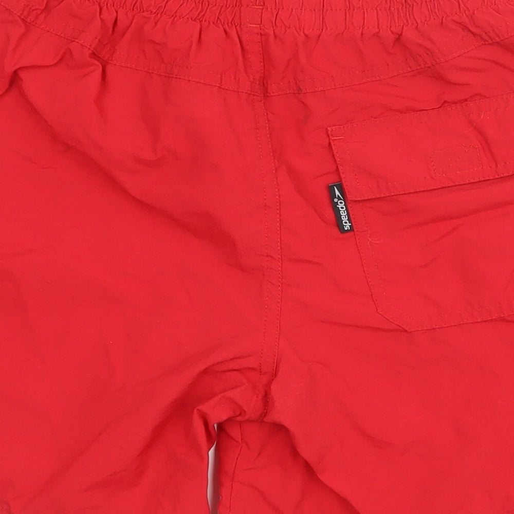 Speedo Boys Red  Nylon Bermuda Shorts Size L  Regular Drawstring - Swimshorts