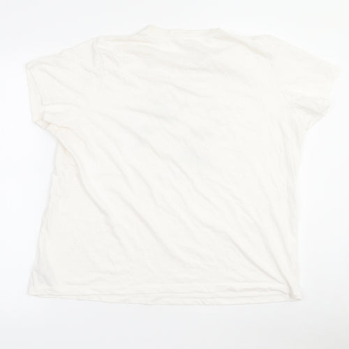 Primark Womens White  Cotton Basic T-Shirt Size 18 Crew Neck - Lemon. 18-20