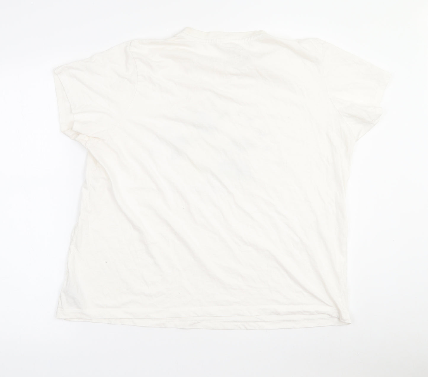 Primark Womens White  Cotton Basic T-Shirt Size 18 Crew Neck - Lemon. 18-20