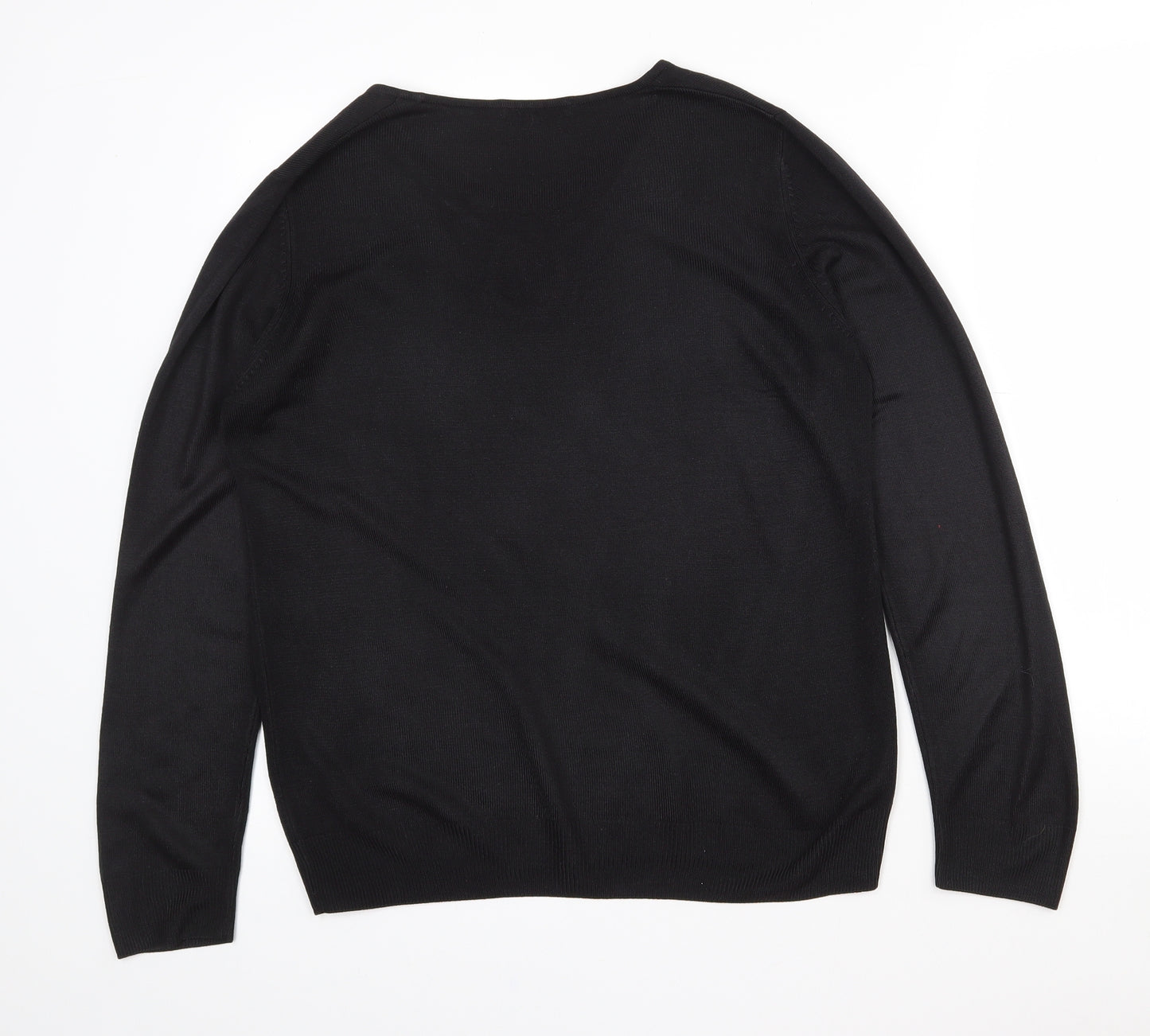 Marks and Spencer Womens Black Round Neck  Acrylic Pullover Jumper Size 10
