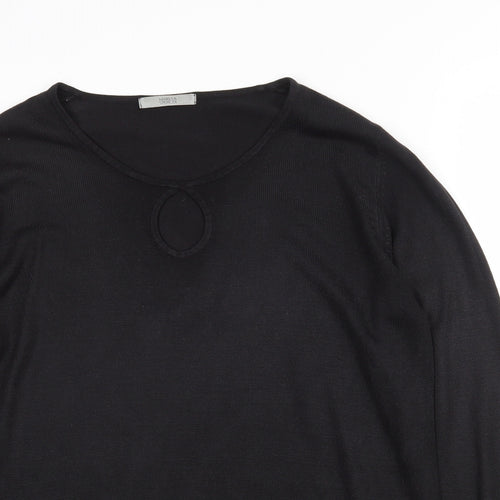 Marks and Spencer Womens Black Round Neck  Acrylic Pullover Jumper Size 10