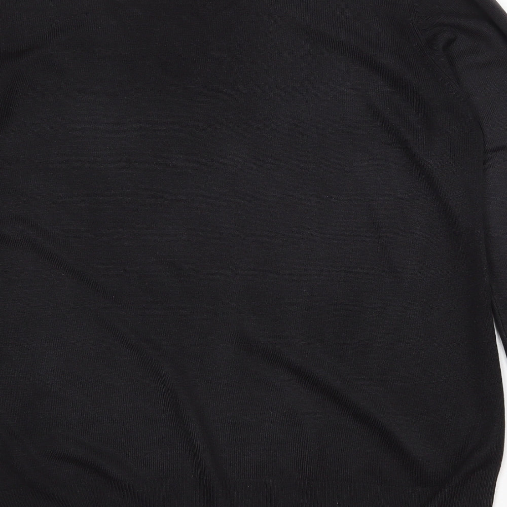 Marks and Spencer Womens Black Round Neck  Acrylic Pullover Jumper Size 10