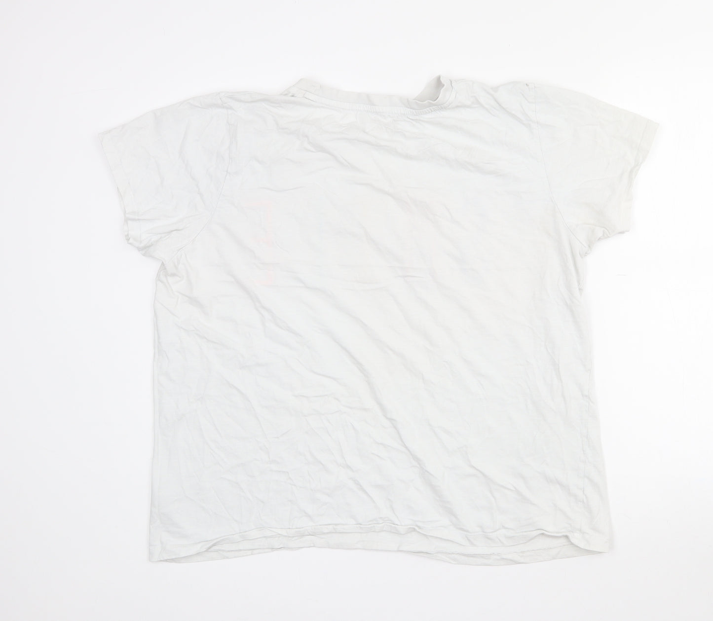 Primark Womens White  Cotton Basic T-Shirt Size 18 Crew Neck - 18/20. Smile
