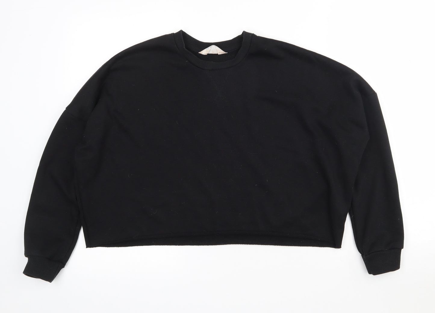 Primark Womens Black  Polyester Pullover Sweatshirt Size 6   - Cropped