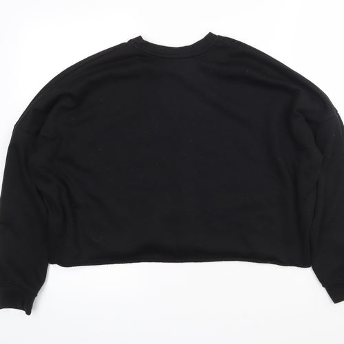 Primark Womens Black  Polyester Pullover Sweatshirt Size 6   - Cropped