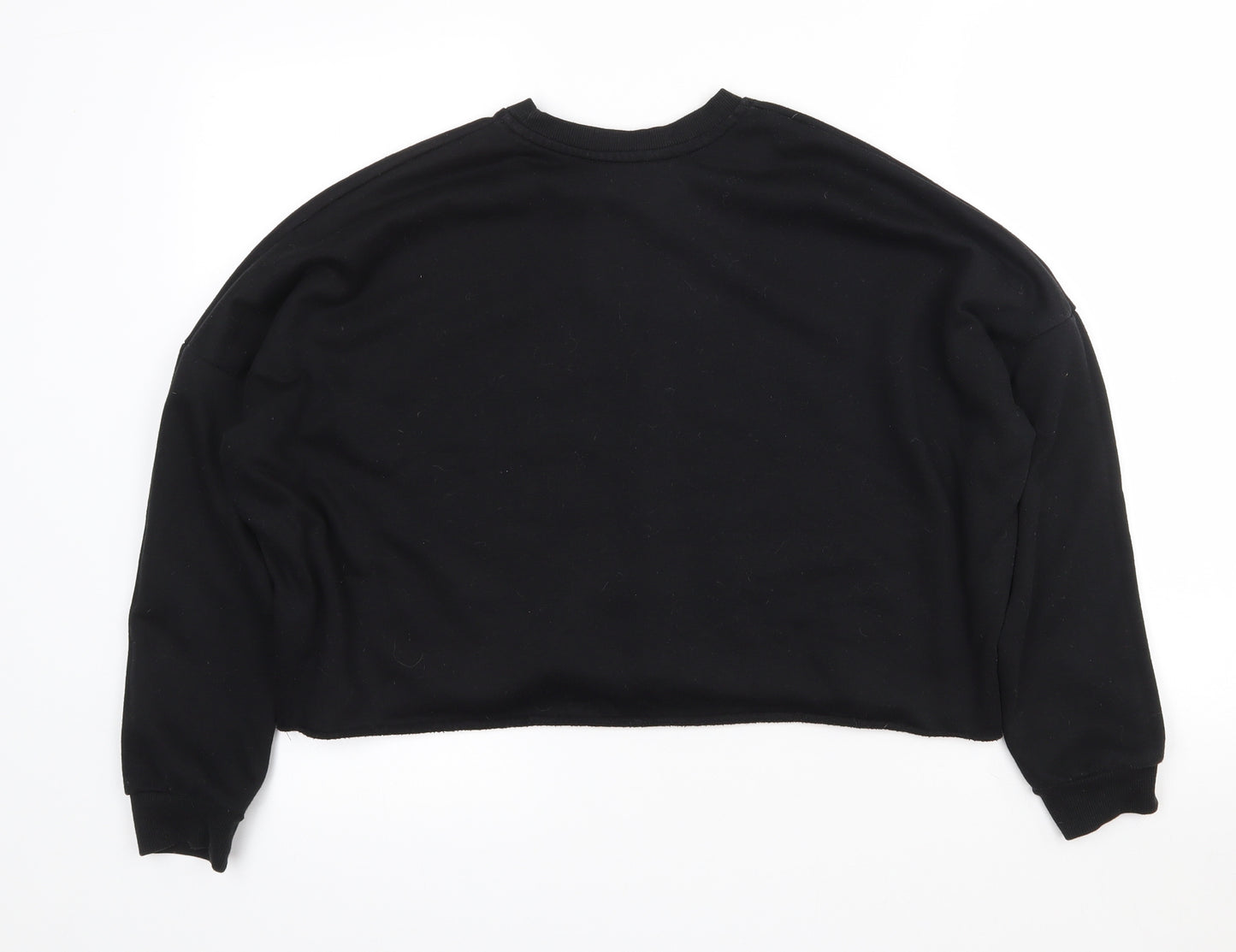 Primark Womens Black  Polyester Pullover Sweatshirt Size 6   - Cropped