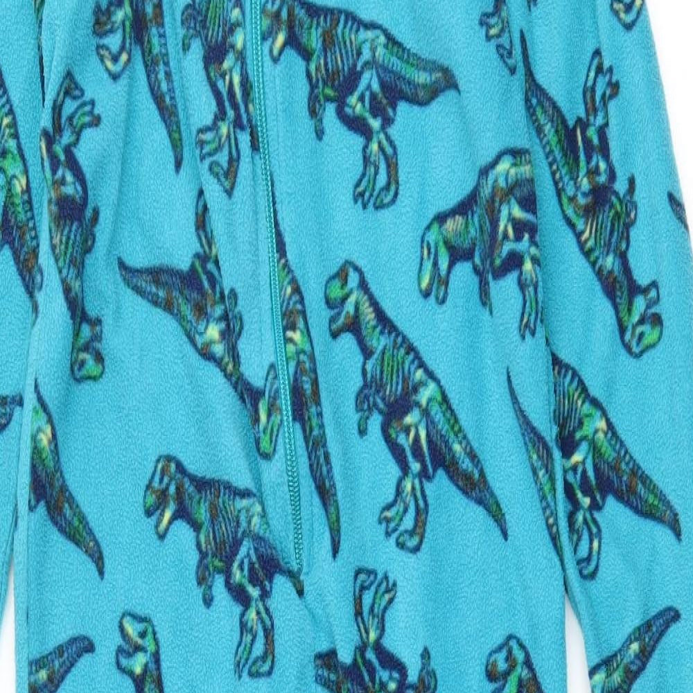 Preworn Boys Blue Geometric Polyester  One Piece Size 12-13 Years  Zip - Dinosaur