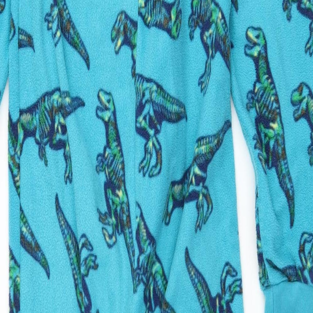 Preworn Boys Blue Geometric Polyester  One Piece Size 12-13 Years  Zip - Dinosaur