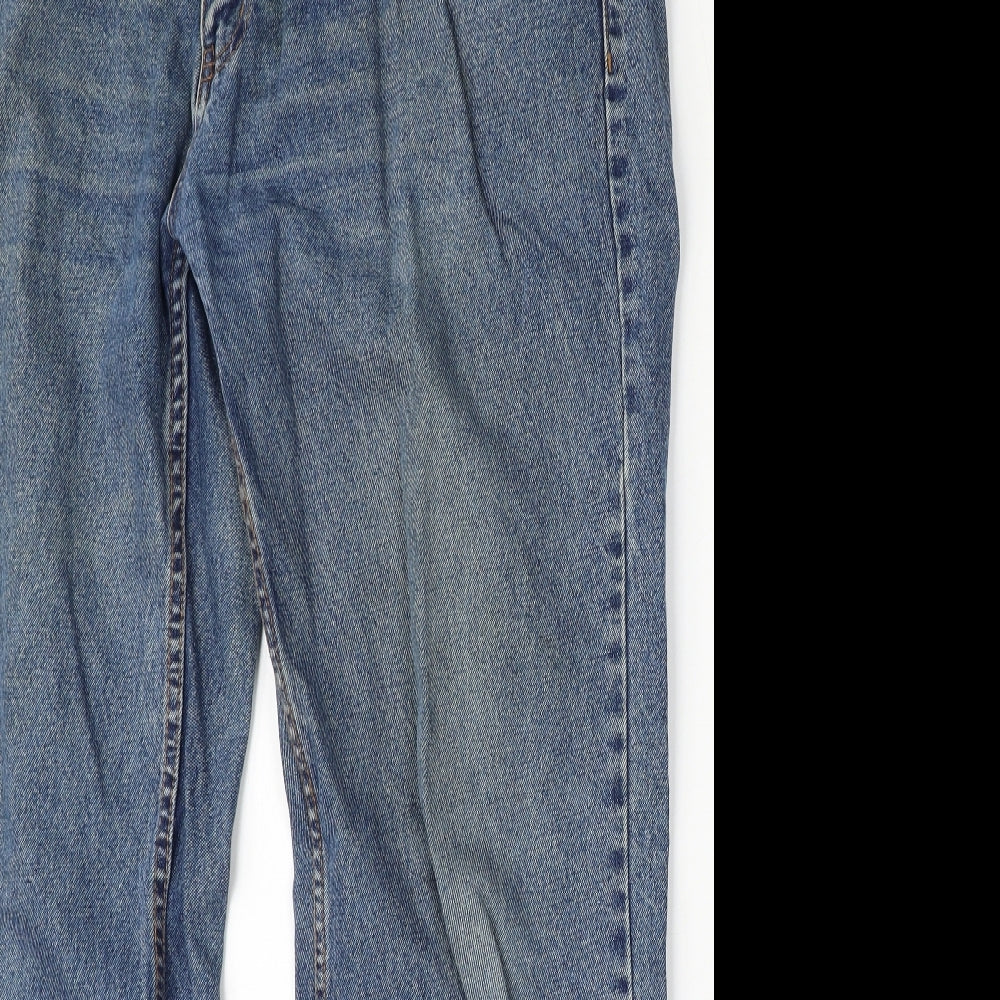 George Mens Blue  Cotton Bootcut Jeans Size 38 L33 in Regular Button