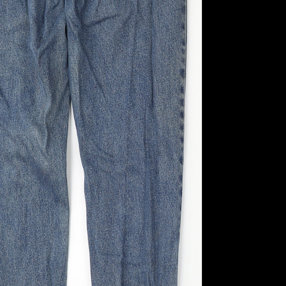 George Mens Blue  Cotton Bootcut Jeans Size 38 L33 in Regular Button
