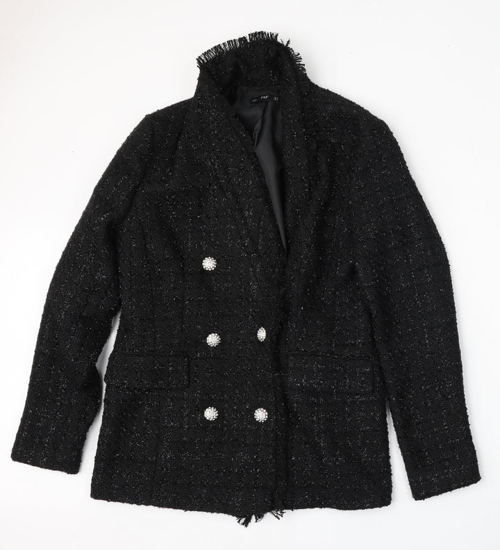 F&F Womens Black Jacket Size 12 Button