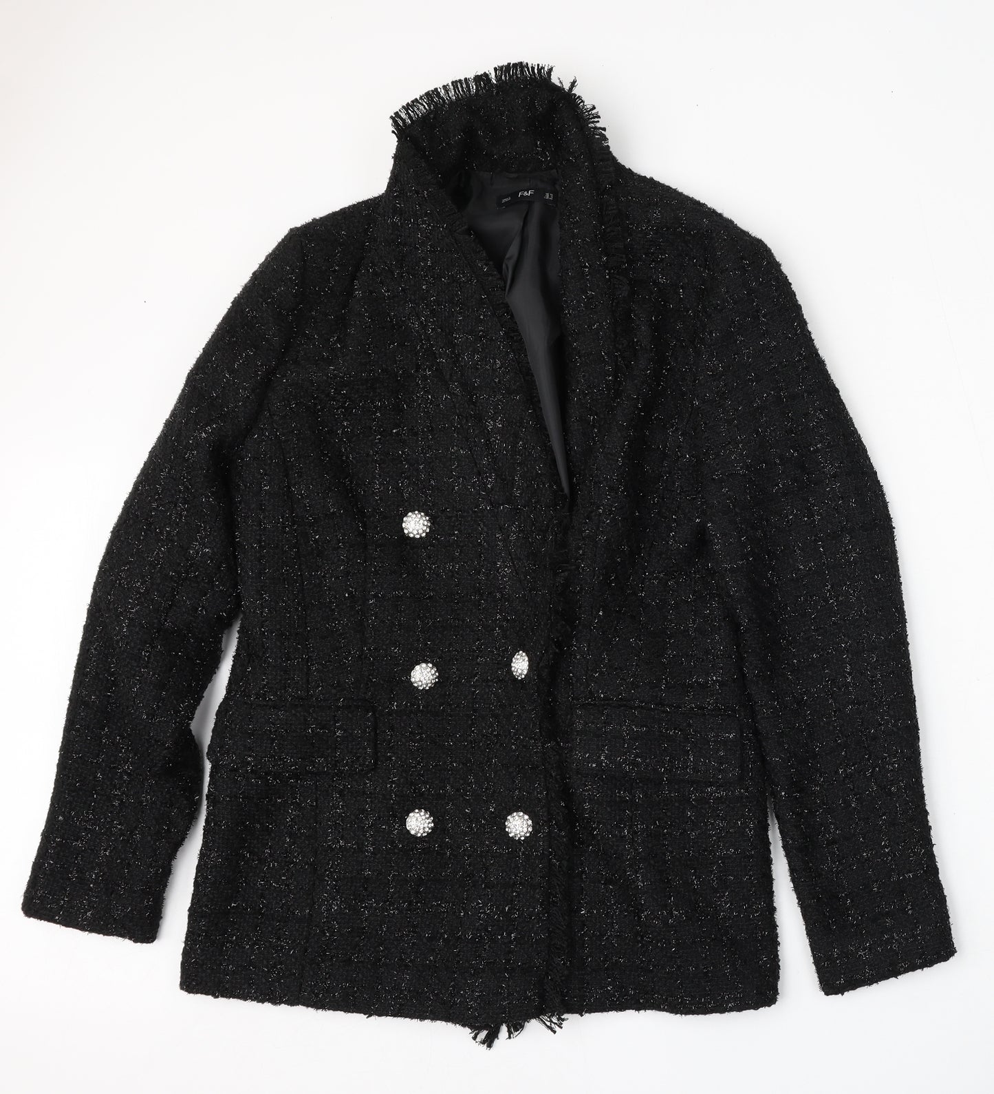 F&F Womens Black   Jacket  Size 12  Button