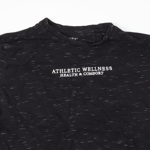 Primark Mens Black  Polyester  T-Shirt Size L Round Neck