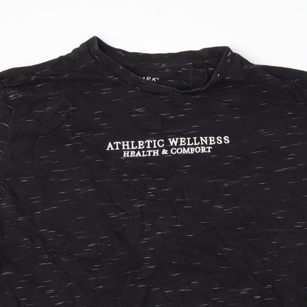 Primark Mens Black  Polyester  T-Shirt Size L Round Neck