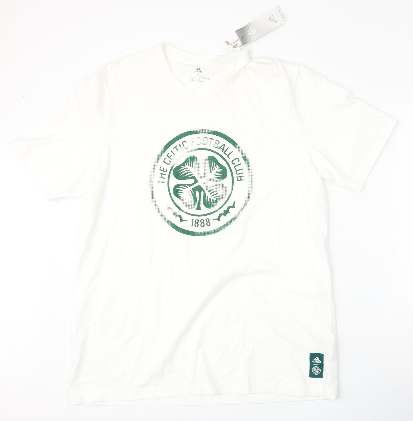 Celtic Football Club Mens White  Cotton  T-Shirt Size L Round Neck