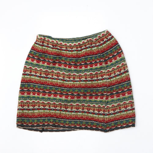 Exhibit One Womens Multicoloured Geometric Acrylic A-Line Skirt Size 26 in
