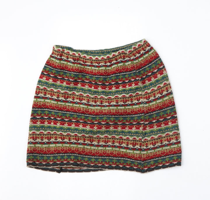 Exhibit One Womens Multicoloured Geometric Acrylic A-Line Skirt Size 26 in