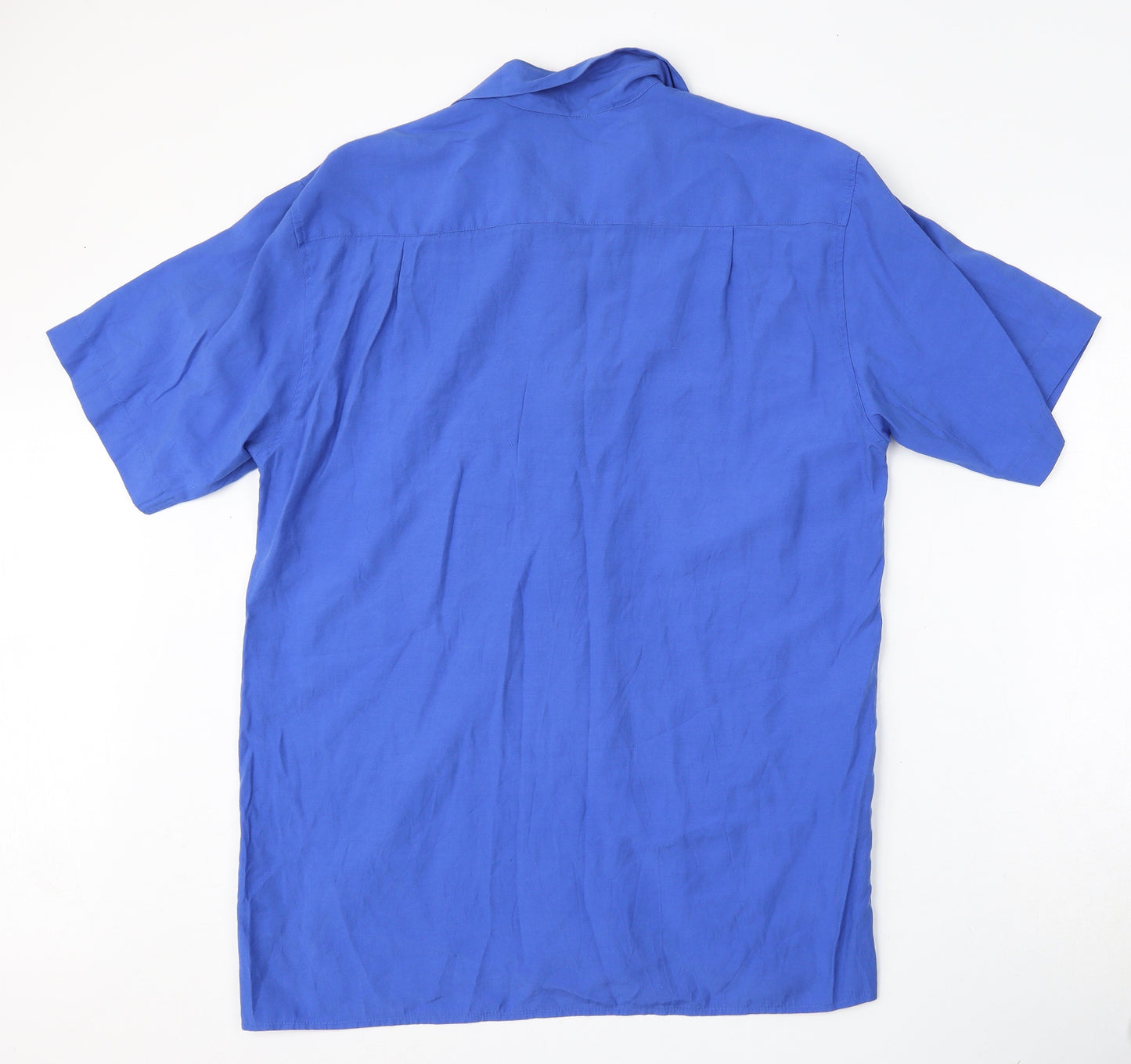 Cedar Wood State Mens Blue  Viscose  Polo Size S Collared Button