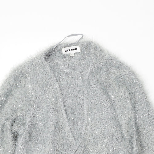 Gerard Womens Blue Round Neck  Polyester Cardigan Jumper Size S