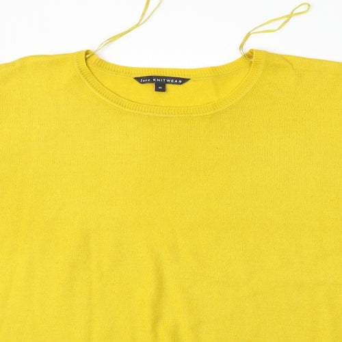 Bonmarché Womens Yellow Round Neck  Acrylic Pullover Jumper Size 20