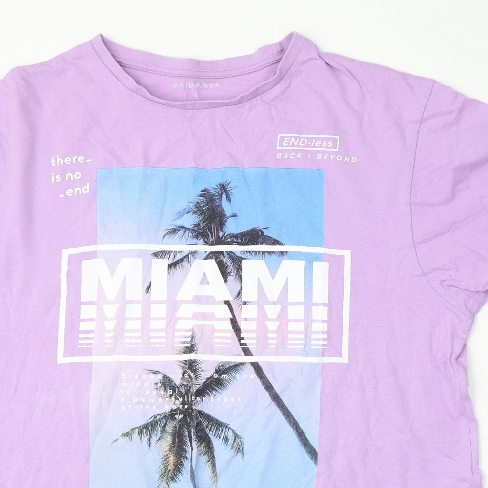 Primark Mens Purple  Cotton  T-Shirt Size XL Round Neck