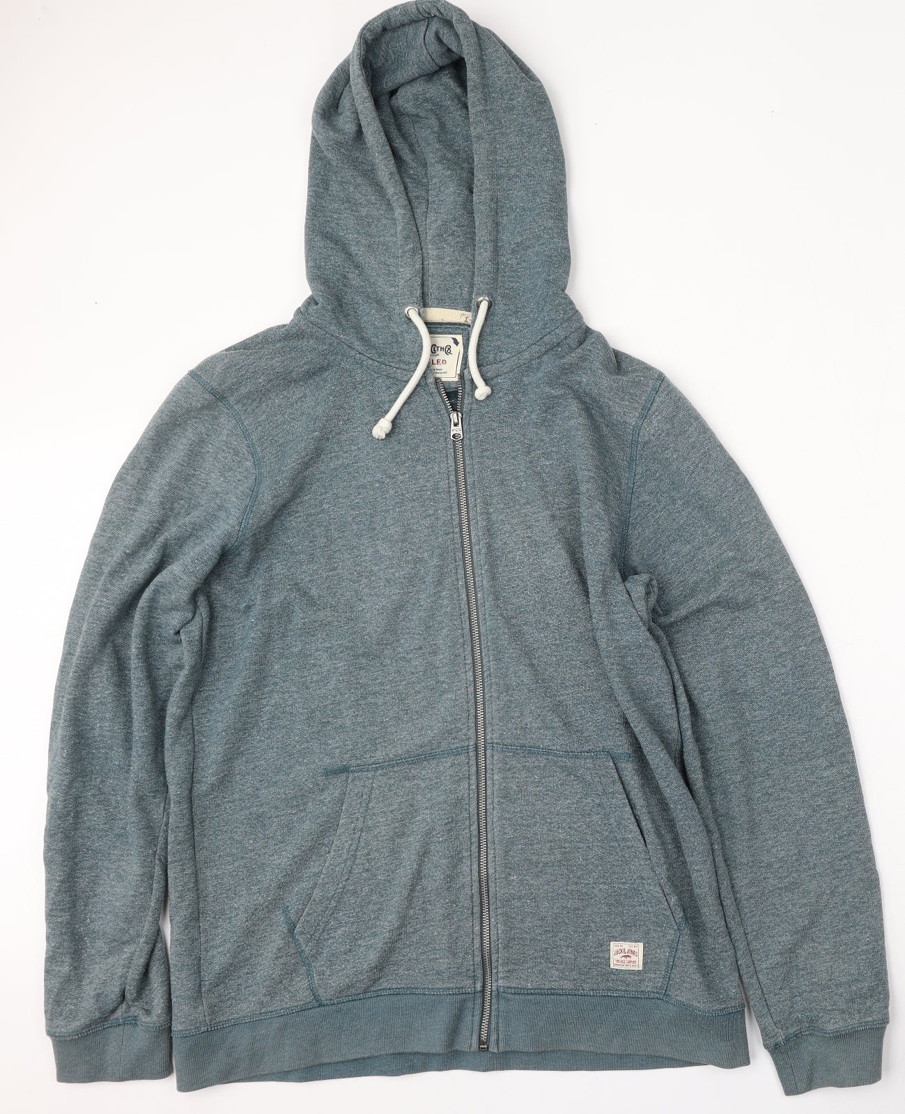 JACK & JONES Mens Blue  Cotton Full Zip Hoodie Size XL