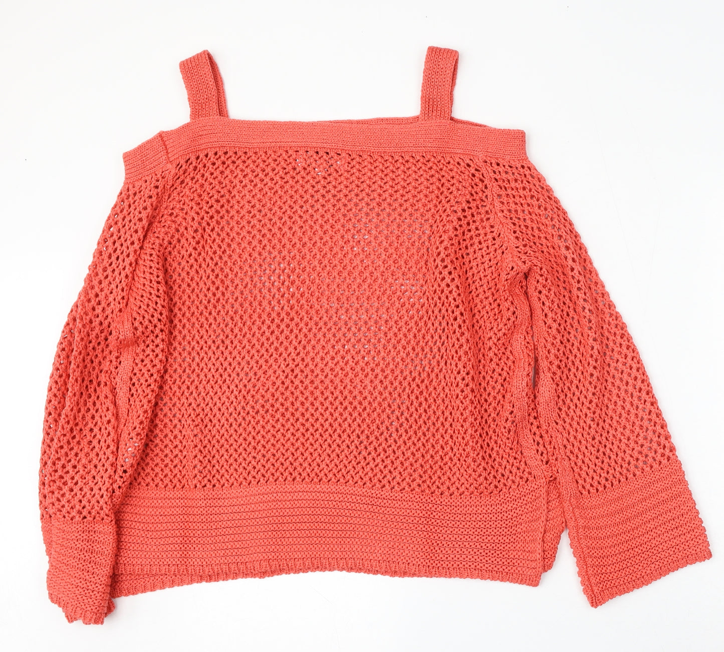 SimplyBe Womens Red Square Neck  Acrylic Pullover Jumper Size 16