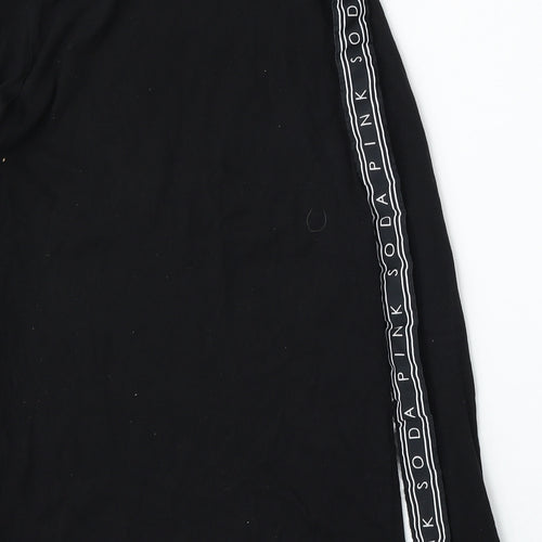 Pink Soda Womens Black  Cotton Basic T-Shirt Size 6 Round Neck