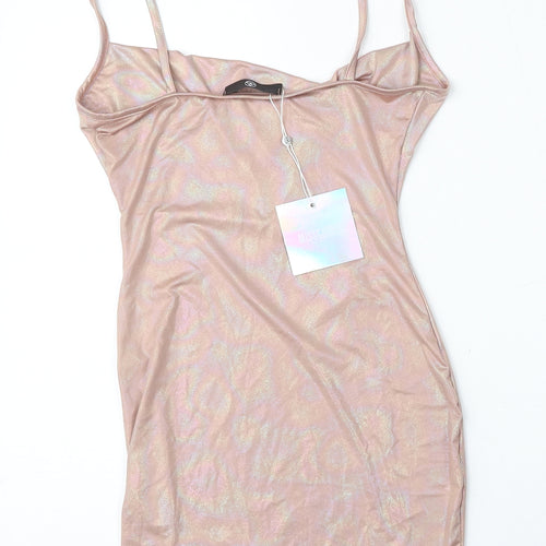 Missguided Womens Pink  Polyester Shift  Size 8  Round Neck