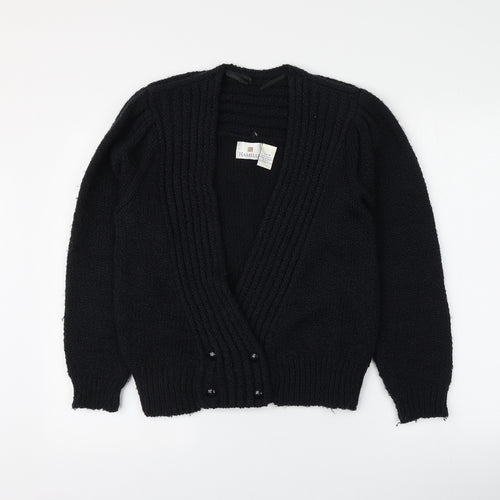 Hamells Womens Blue V-Neck  Acrylic Cardigan Jumper Size 10
