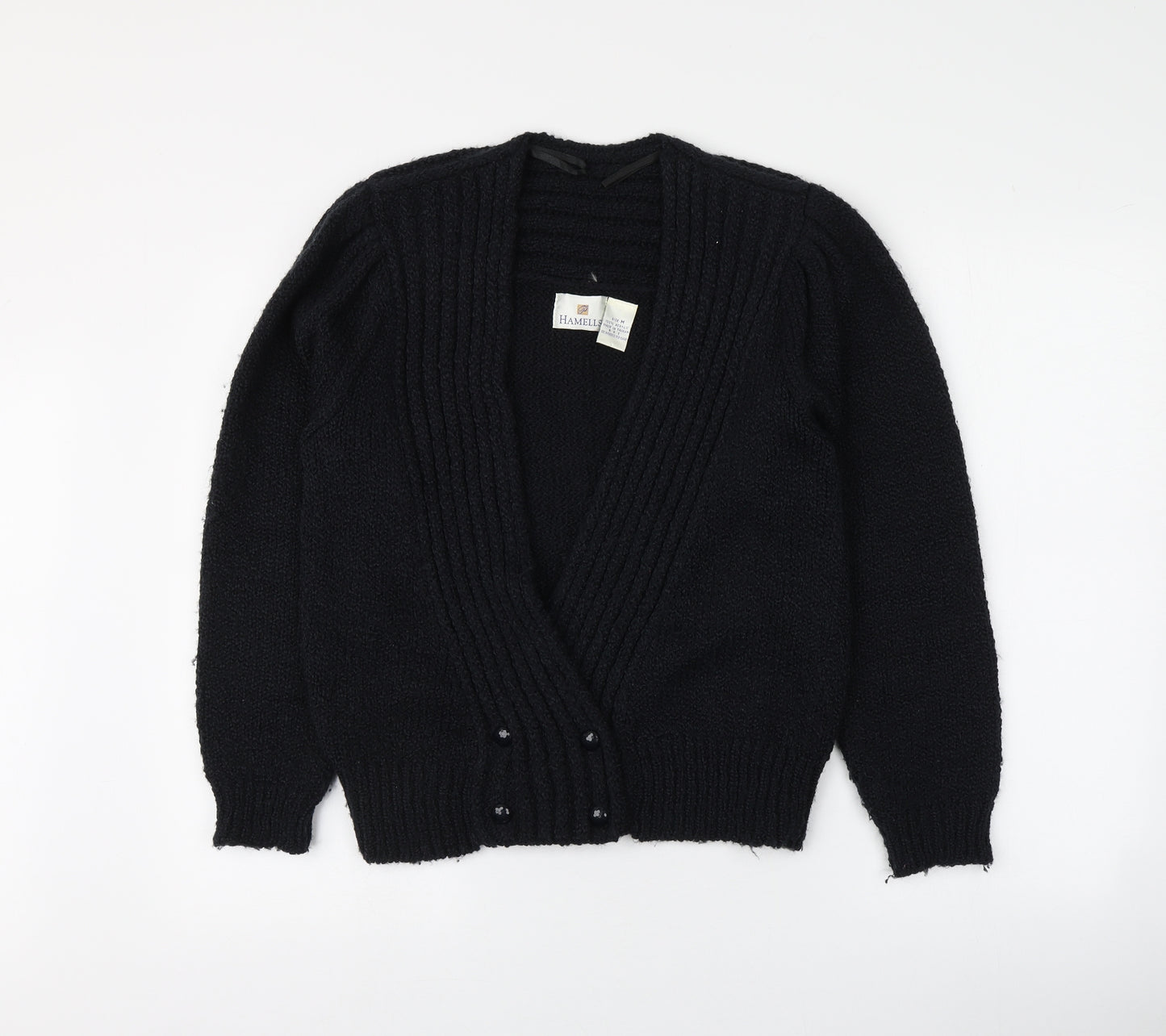 Hamells Womens Blue V-Neck  Acrylic Cardigan Jumper Size 10